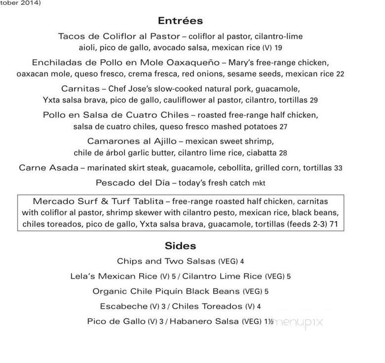 Mercado - Los Angeles, CA menu_pic