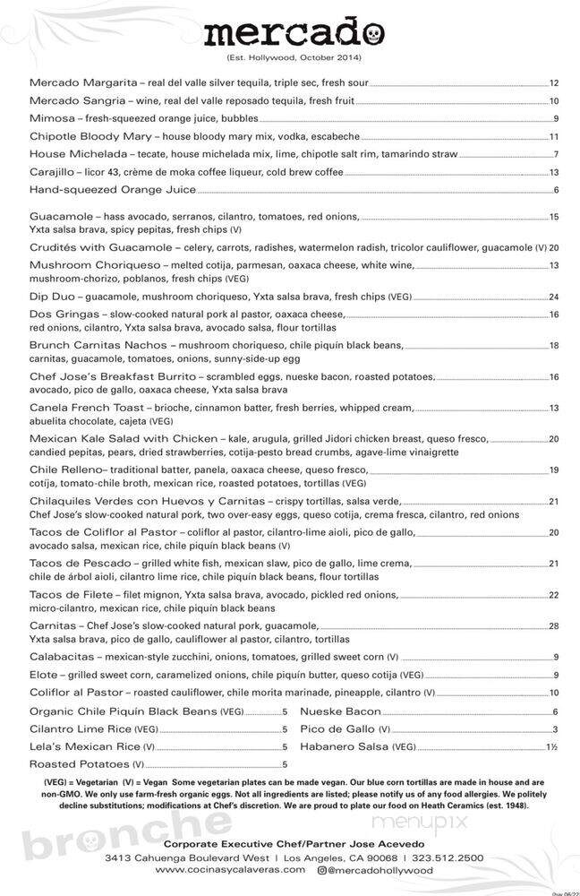 Mercado - Los Angeles, CA menu_pic