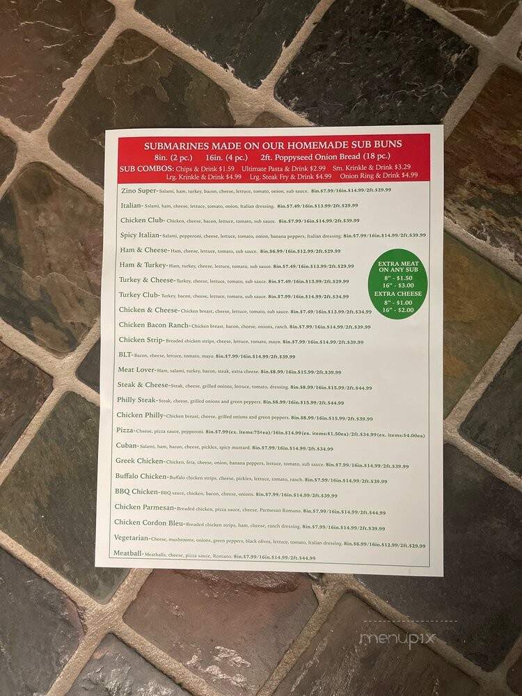 Zino's Pizzeria - Madison Heights, MI menu_pic