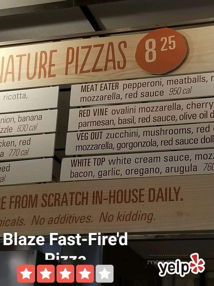 Blaze Pizza - Fort Lauderdale, FL menu_pic