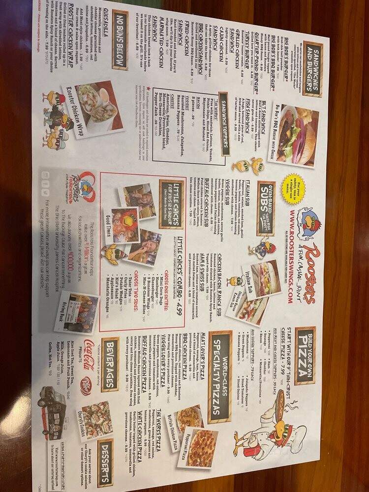 Rooster's Restaurant - Columbus, OH menu_pic