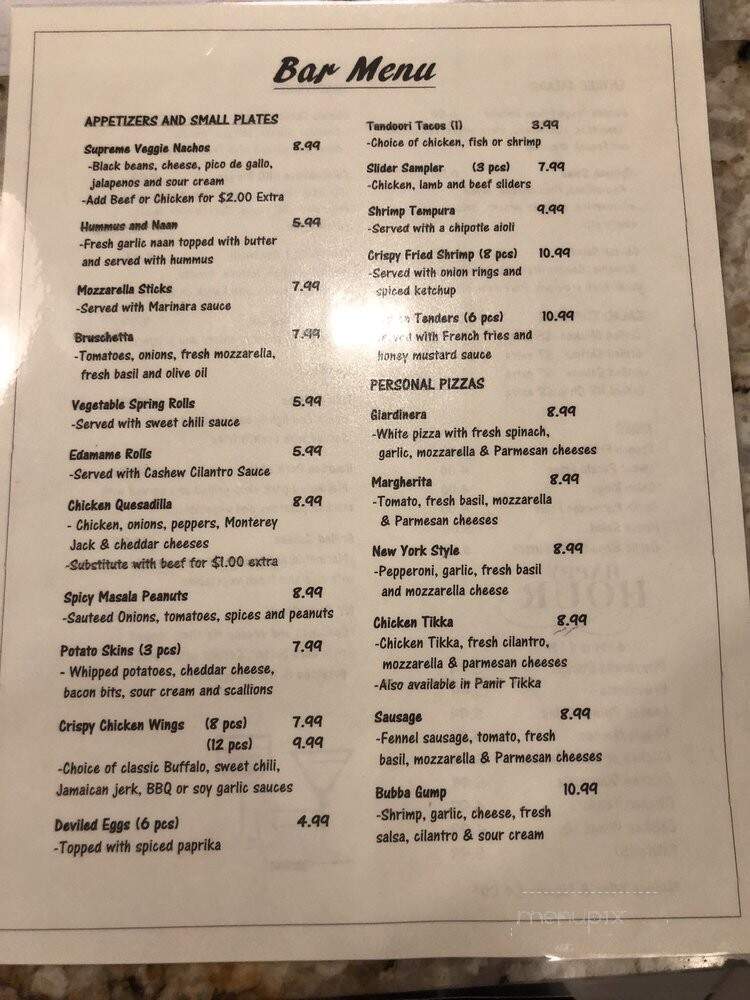 Kixx at the Pind - Kingston, NJ menu_pic