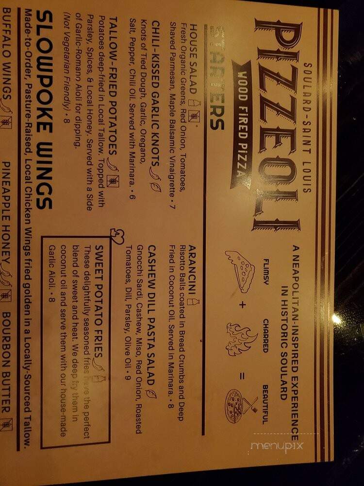 Pizzeoli Wood Fired Neapolitan Pizza - St Louis, MO menu_pic