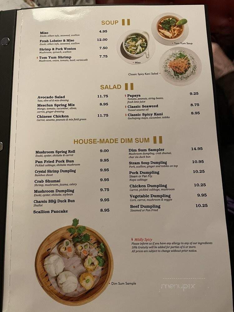 Sachi Asian Bistro - New York, NY menu_pic