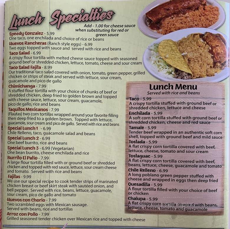Los Patios Mexican Restaurant - Danville, IN menu_pic