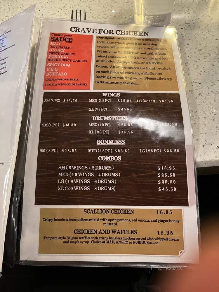 Crave- Mad For Chicken - Boston, MA menu_pic