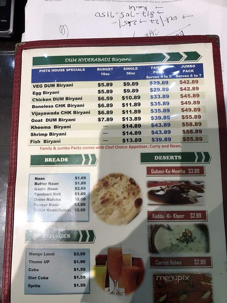Pista House Dallas - Irving, TX menu_pic