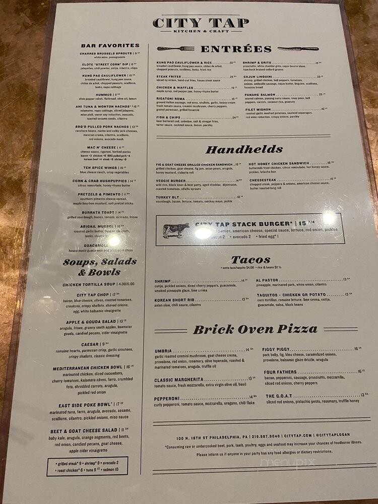 City Tap House - Philadelphia, PA menu_pic