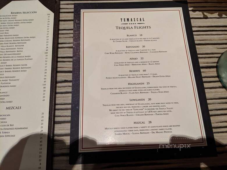 Temazcal Tequila Cantina - Lynnfield, MA menu_pic