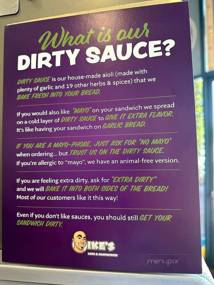 Ike's Lair - Cupertino, CA menu_pic