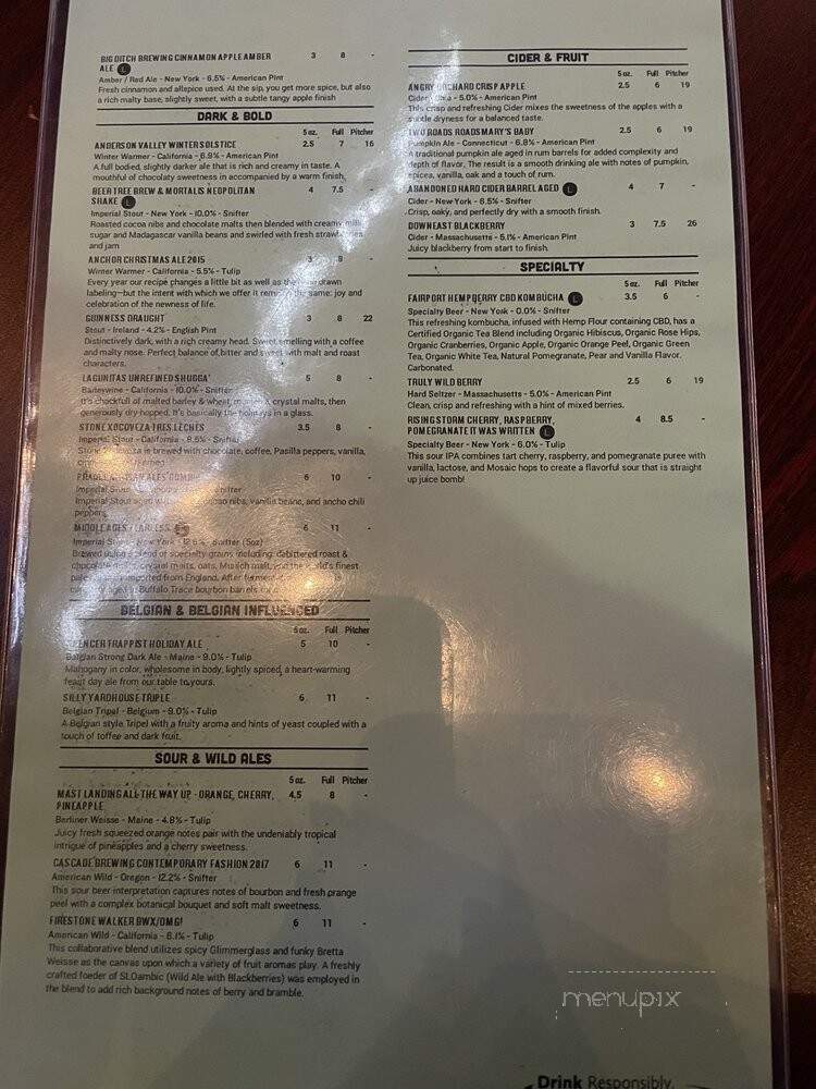World of Beer - Syracuse, NY menu_pic