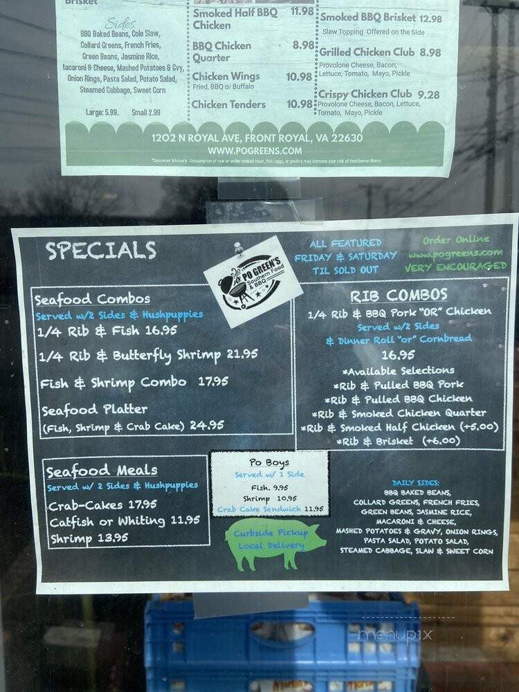 Green's Golden Horseshoe Cafe - Front Royal, VA menu_pic