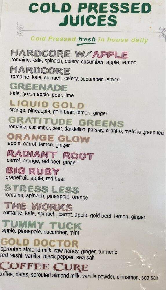 Thrive Juice Lab - Laguna Niguel, CA menu_pic
