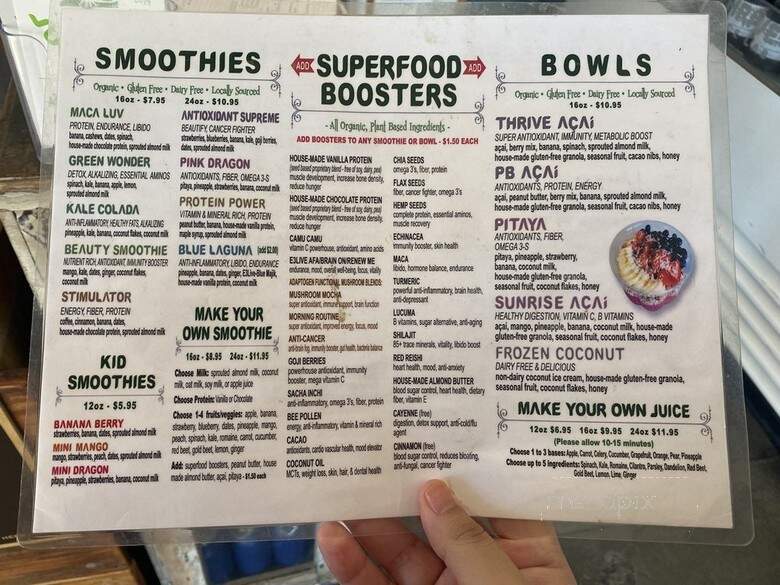 Thrive Juice Lab - Laguna Niguel, CA menu_pic