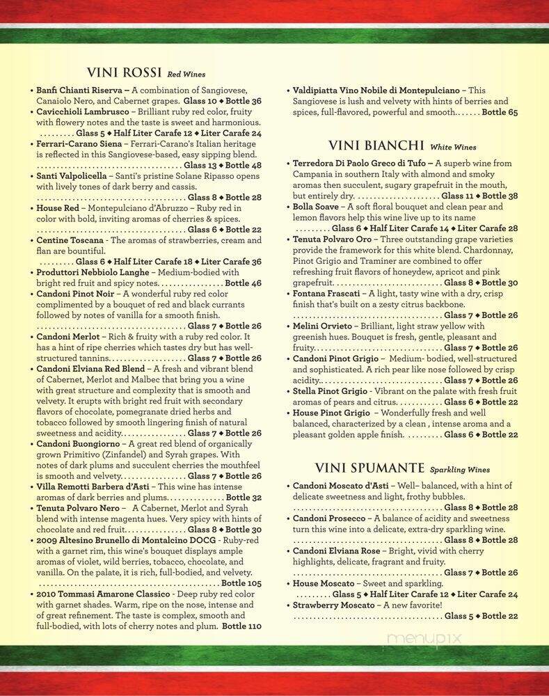 Italia! - Hayward, WI menu_pic