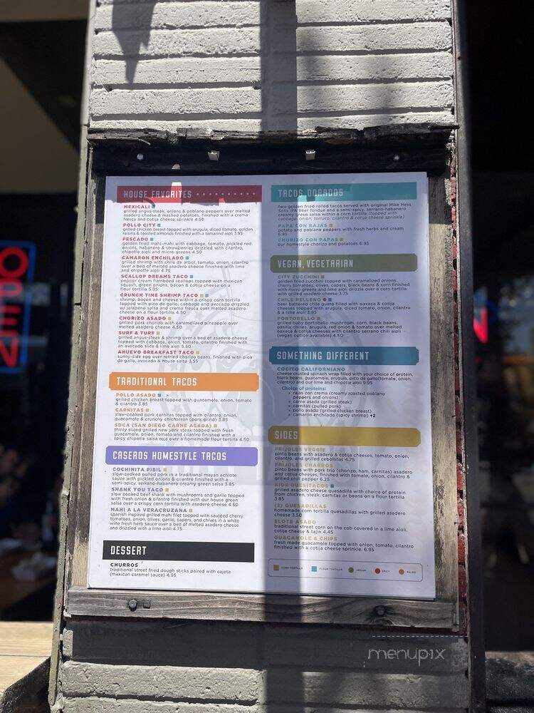City Tacos - San Diego, CA menu_pic