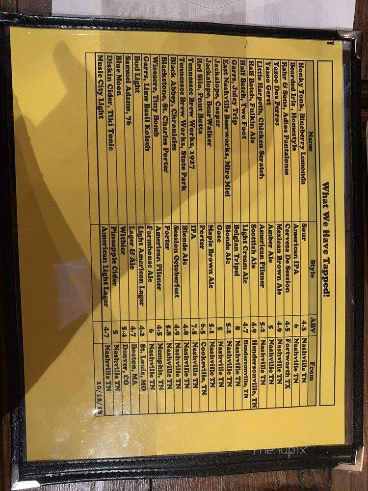 Two Bits - Nashville, TN menu_pic