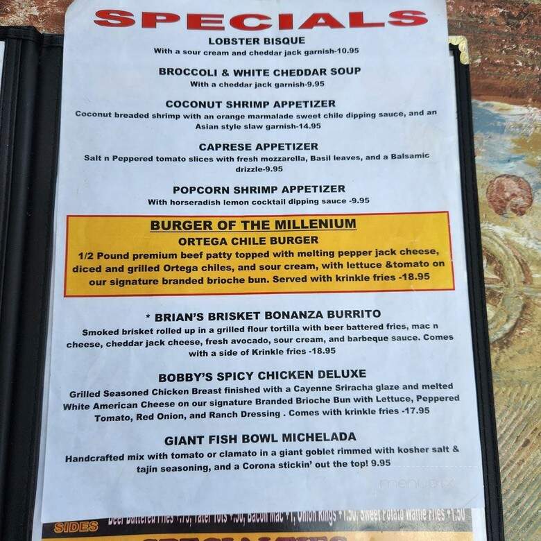 Up the Hill Grill - Ramona, CA menu_pic