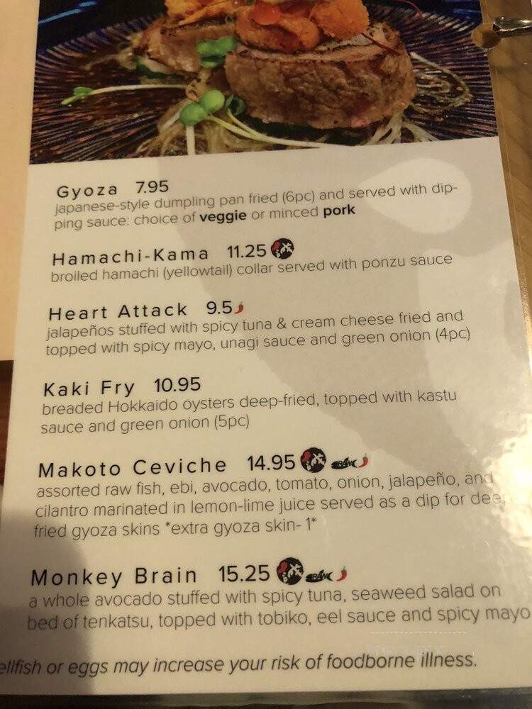Makoto Japanese Restaurant - Eugene, OR menu_pic