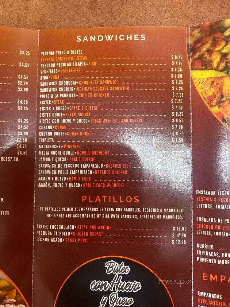 Cafeteria Yesenia - Chicago, IL menu_pic