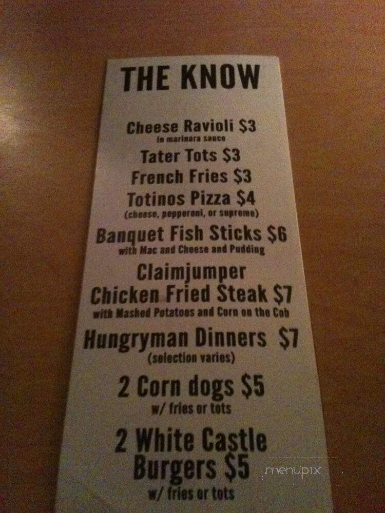 The Know - Portland, OR menu_pic