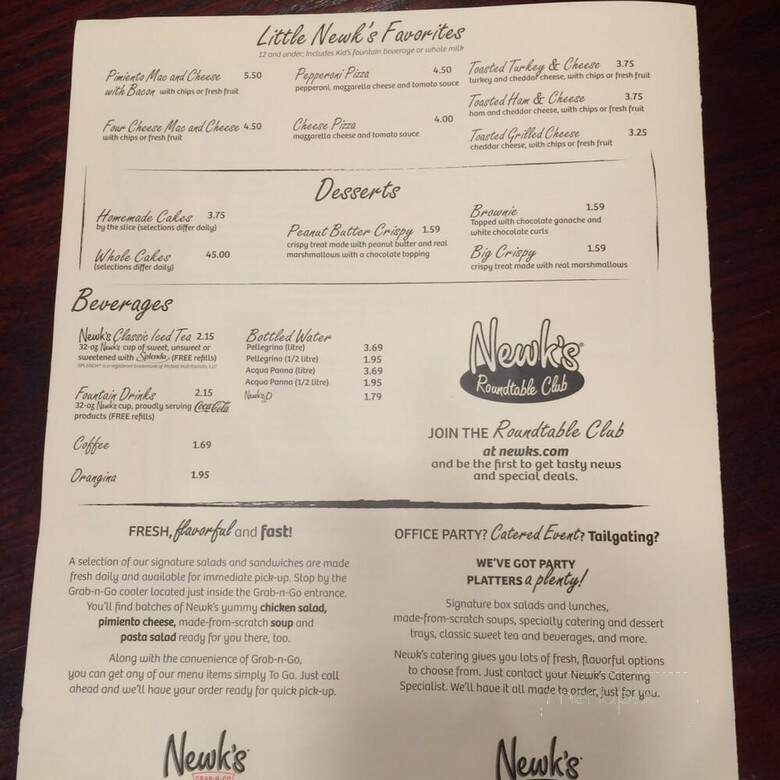 Newks - Hoover, AL menu_pic