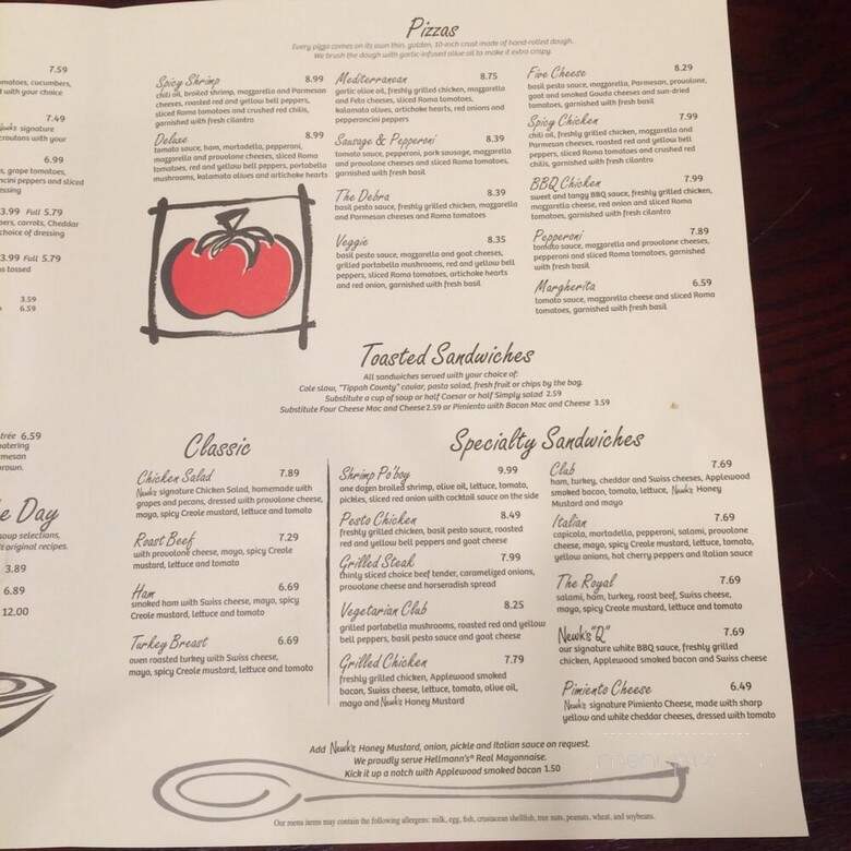 Newks - Hoover, AL menu_pic