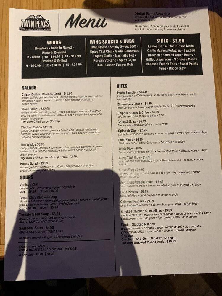 Twin Peaks - Indianapolis, IN menu_pic