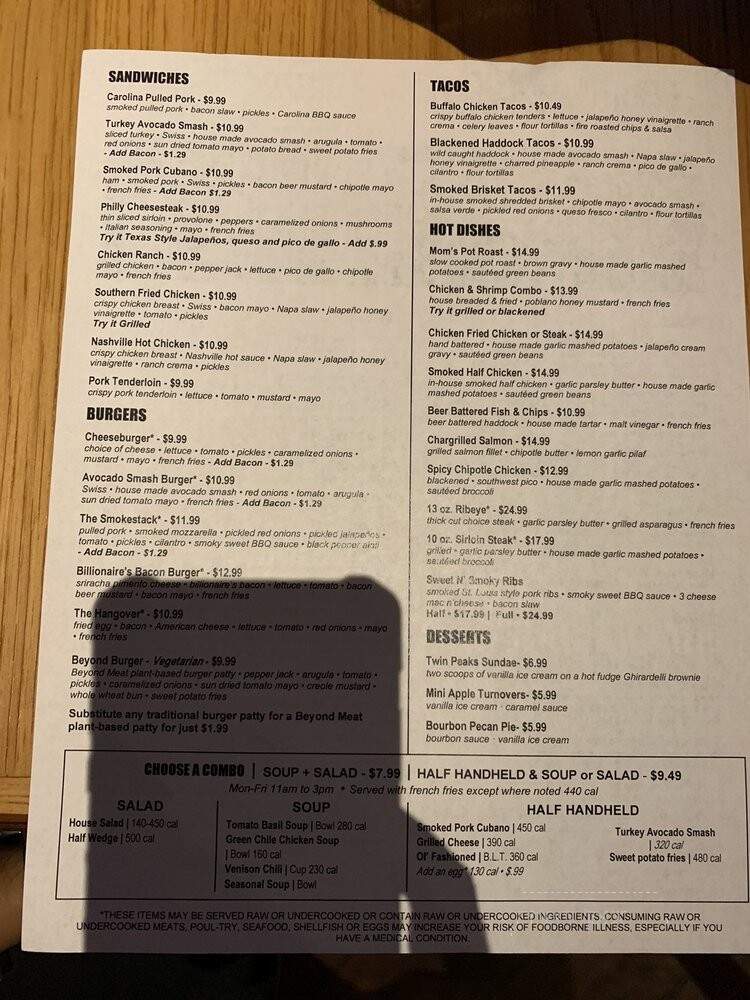 Twin Peaks - Indianapolis, IN menu_pic