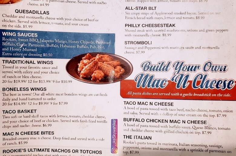 Rookies Sports Pub - Lafayette, IN menu_pic