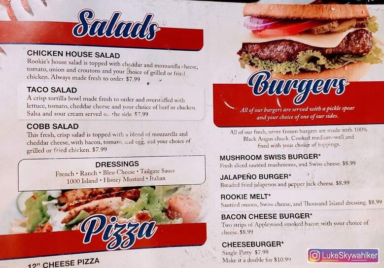 Rookies Sports Pub - Lafayette, IN menu_pic