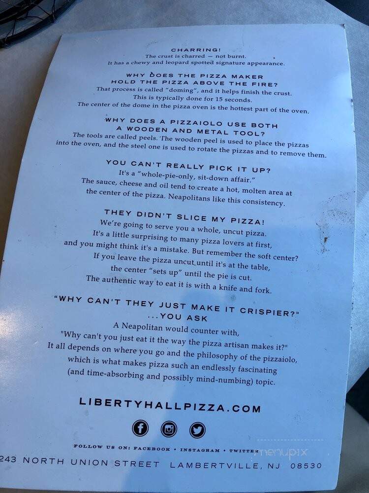 Liberty Hall Pizza - Lambertville, NJ