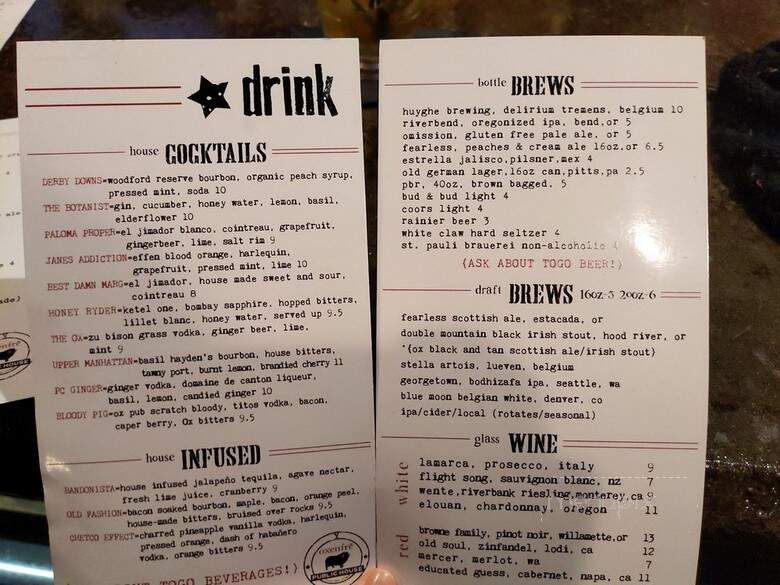 Oxenfre Public House - Brookings, OR menu_pic