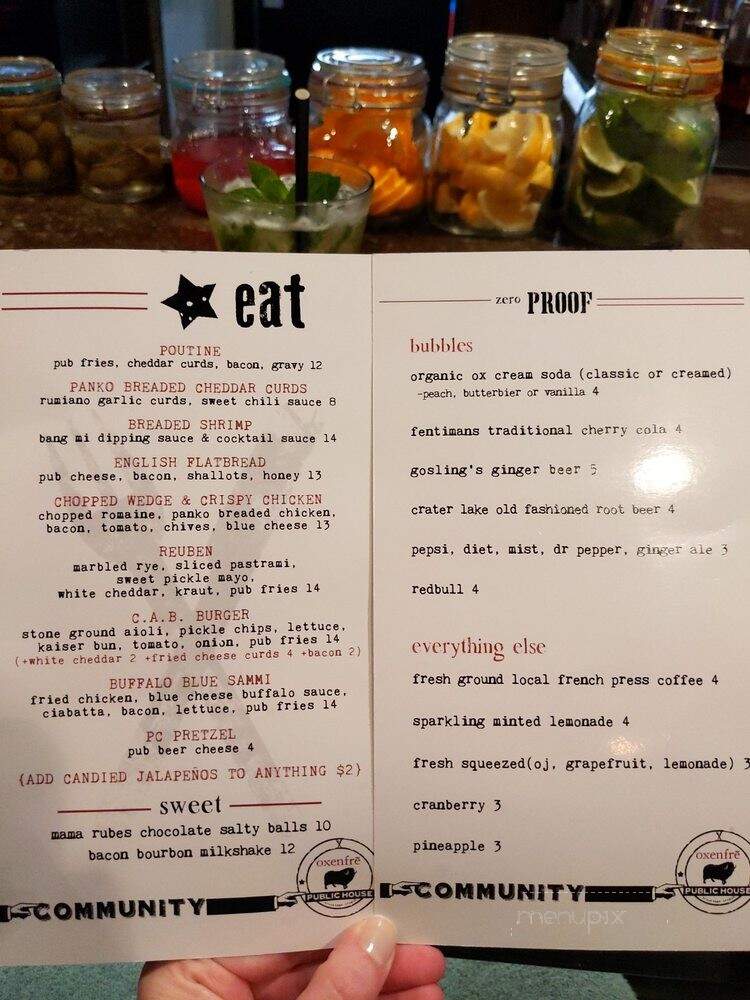 Oxenfre Public House - Brookings, OR menu_pic