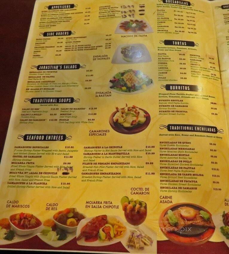 Jabastian's Mexican Cuisine - Houston, TX menu_pic