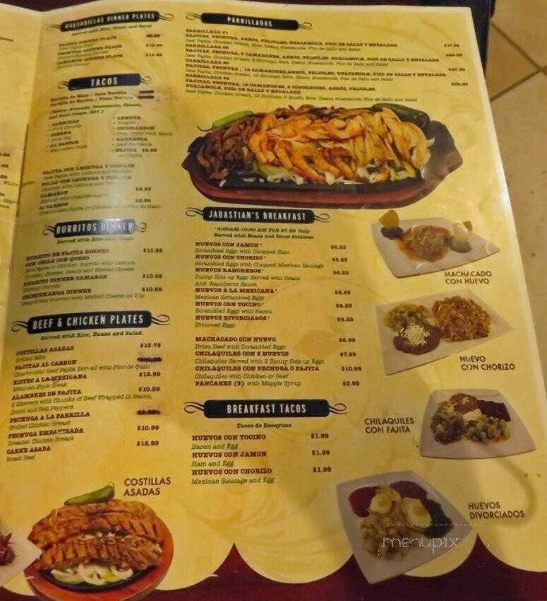 Jabastian's Mexican Cuisine - Houston, TX menu_pic