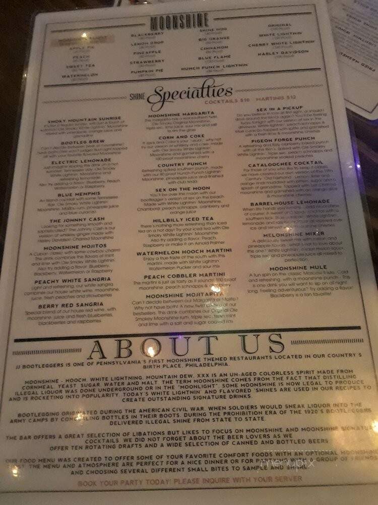 JJ Bootleggers - Philadelphia, PA menu_pic