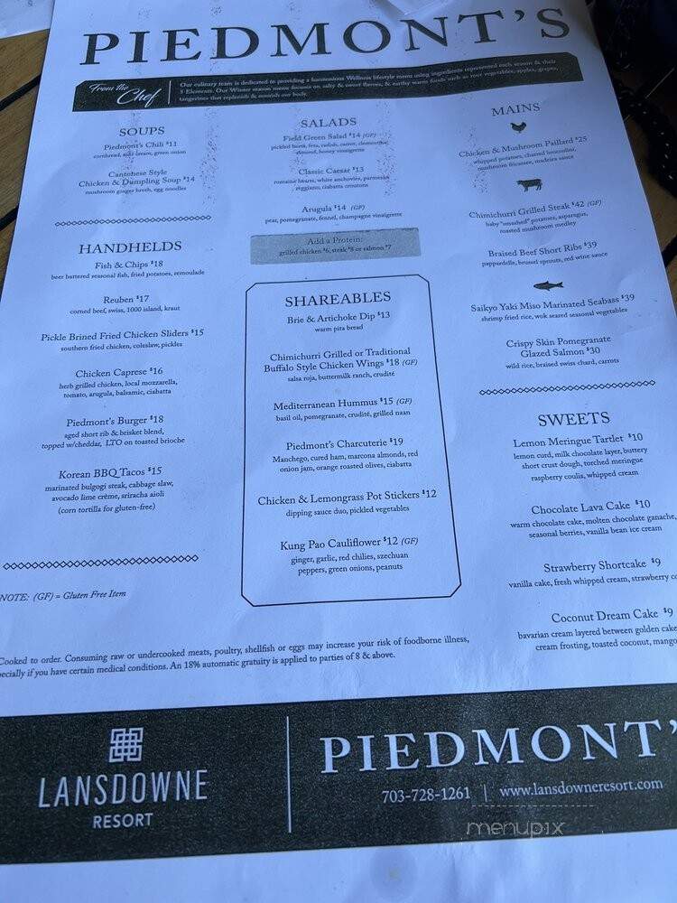 Piedmon't Table - Leesburg, VA menu_pic
