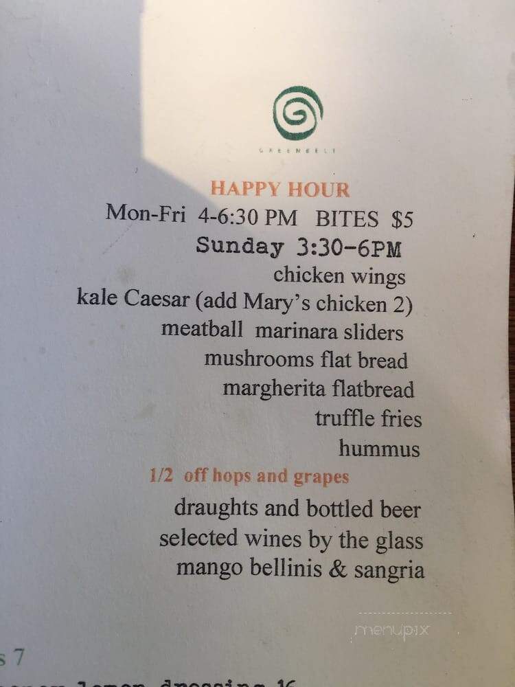Greenbelt - Hermosa Beach, CA menu_pic