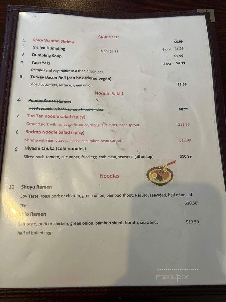 Grace Japanese Noodle - Richmond, VA menu_pic