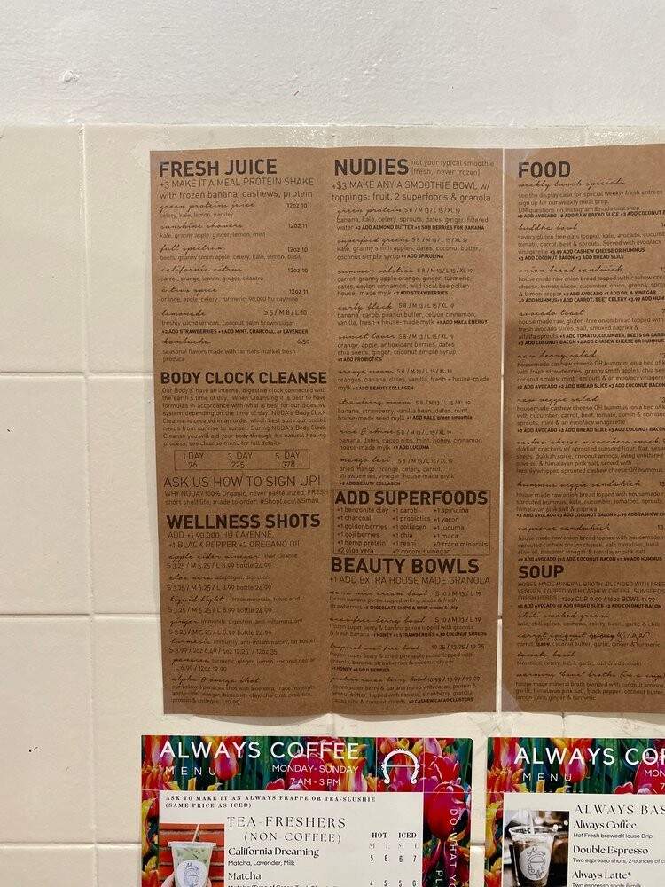 Nuda Juice Shop - San Pedro, CA menu_pic
