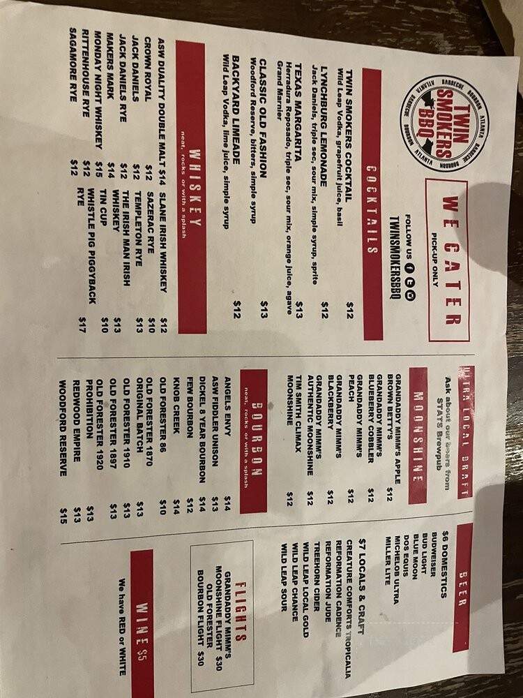 Twin Smokers - Atlanta, GA menu_pic