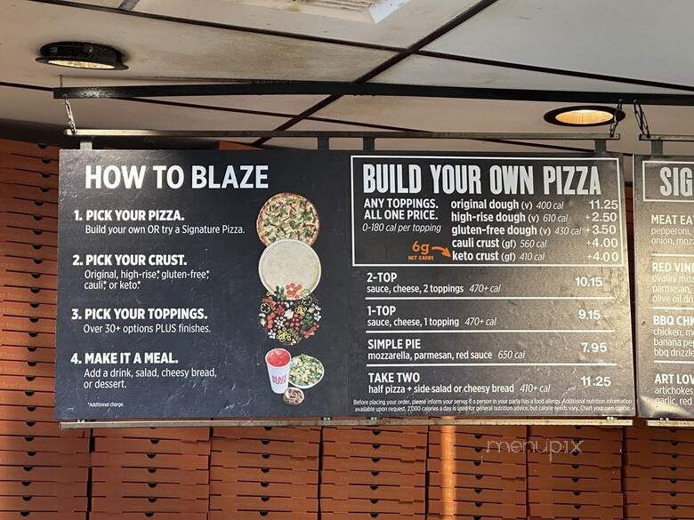 Blaze Pizza - Riverside, CA menu_pic