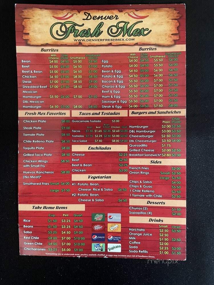 Denver Fresh Mex - Denver, CO menu_pic