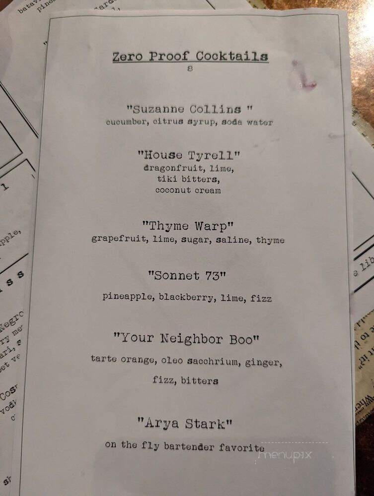 Nox - Rochester, NY menu_pic