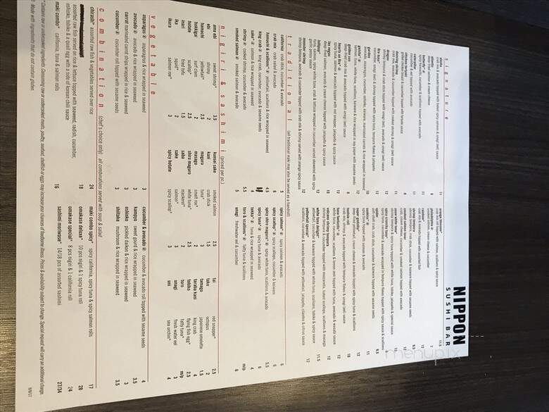 Nippon Sushi - Bloomfield Hills, MI menu_pic