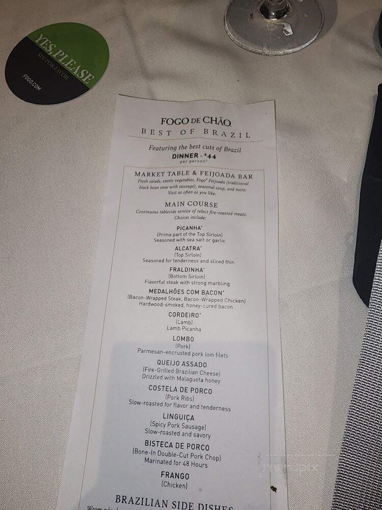 Fogo de Chao - Los Angeles, CA menu_pic
