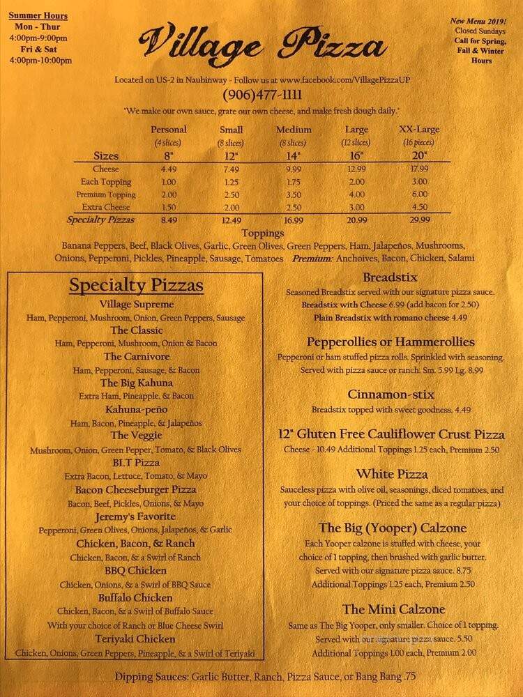 Village Pizza - Naubinway, MI