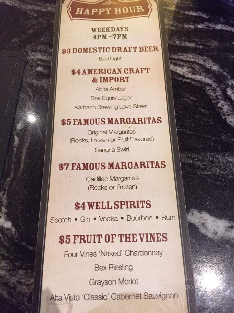 Cadillac Mexican Kitchen & Tequila Bar - Lake Charles, LA menu_pic