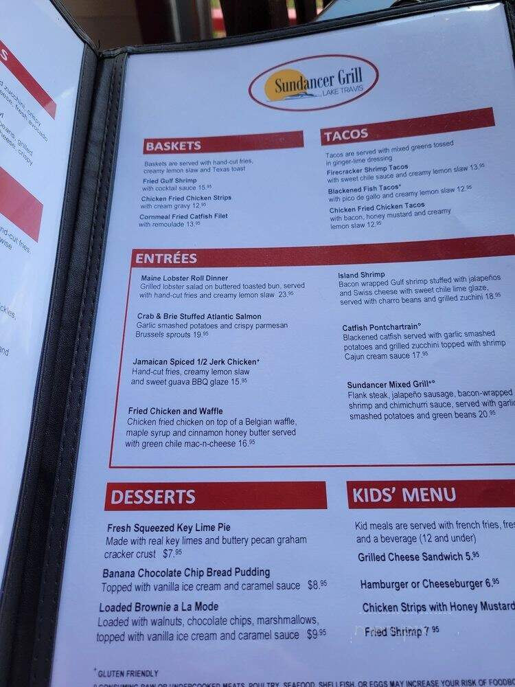 Sundancer Grill - Austin, TX menu_pic
